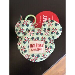 Vera Bradley Disney Holiday Ever After Hallmark Zip Bag Charm Mickey Mouse Ears